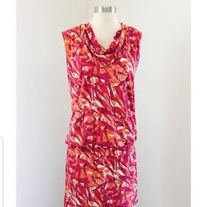Michael Kors Abstract Print Cinched Dress SZ L